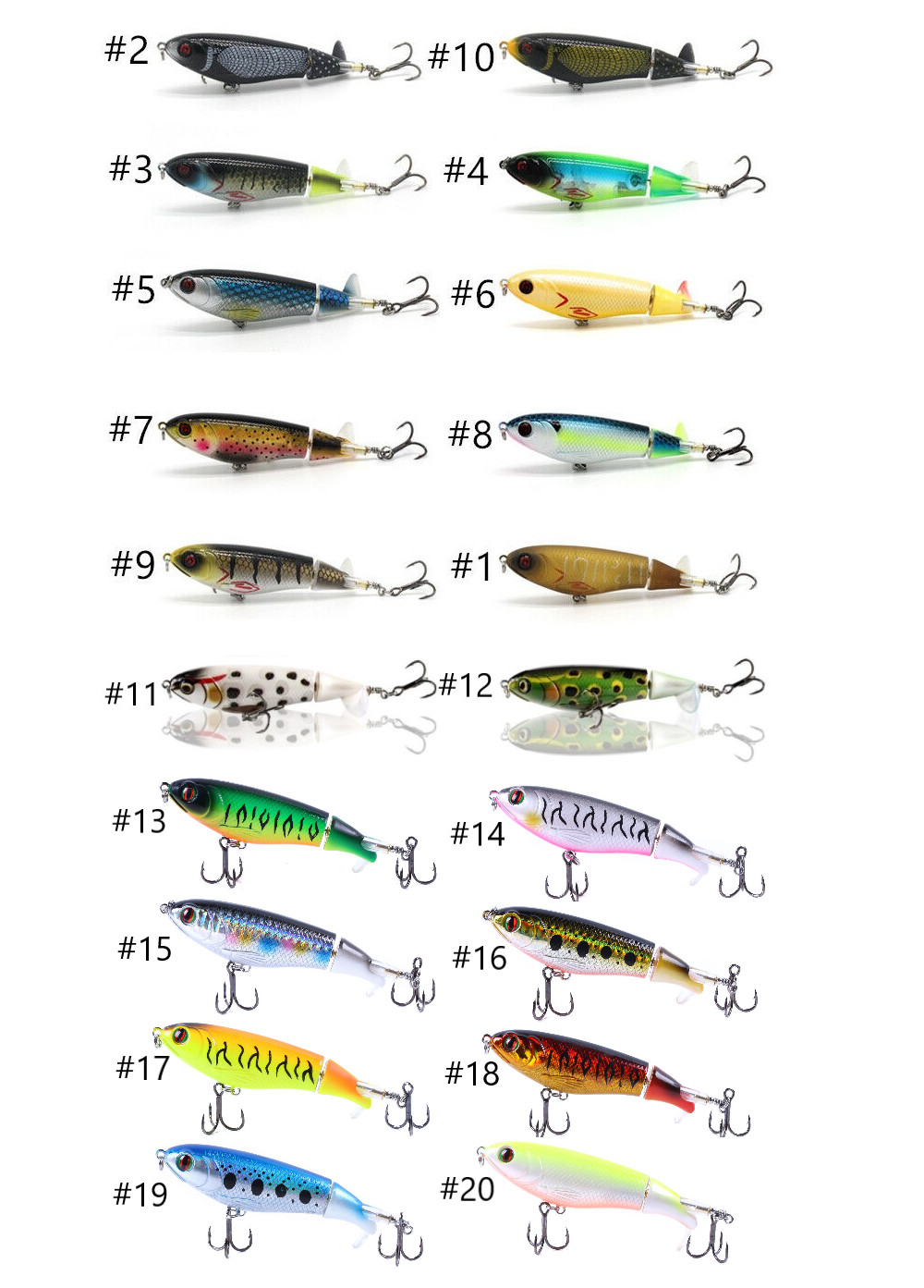 Whopper Popper 90 style, 105mm 17g Topwater Popper Fishing Lure - Choose color
