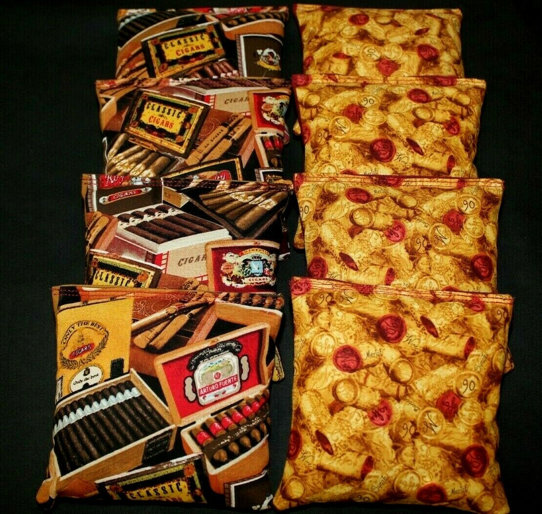 CIGARS RED Wine Lovers CORKS 8 ACA Regulation Cornhole bags Party Bags