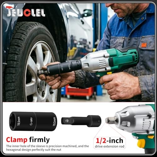 3PCS 1/2" Drive Flip Lug Nut Impact Socket Set, Half Sizes Lug Nut Socket Kit