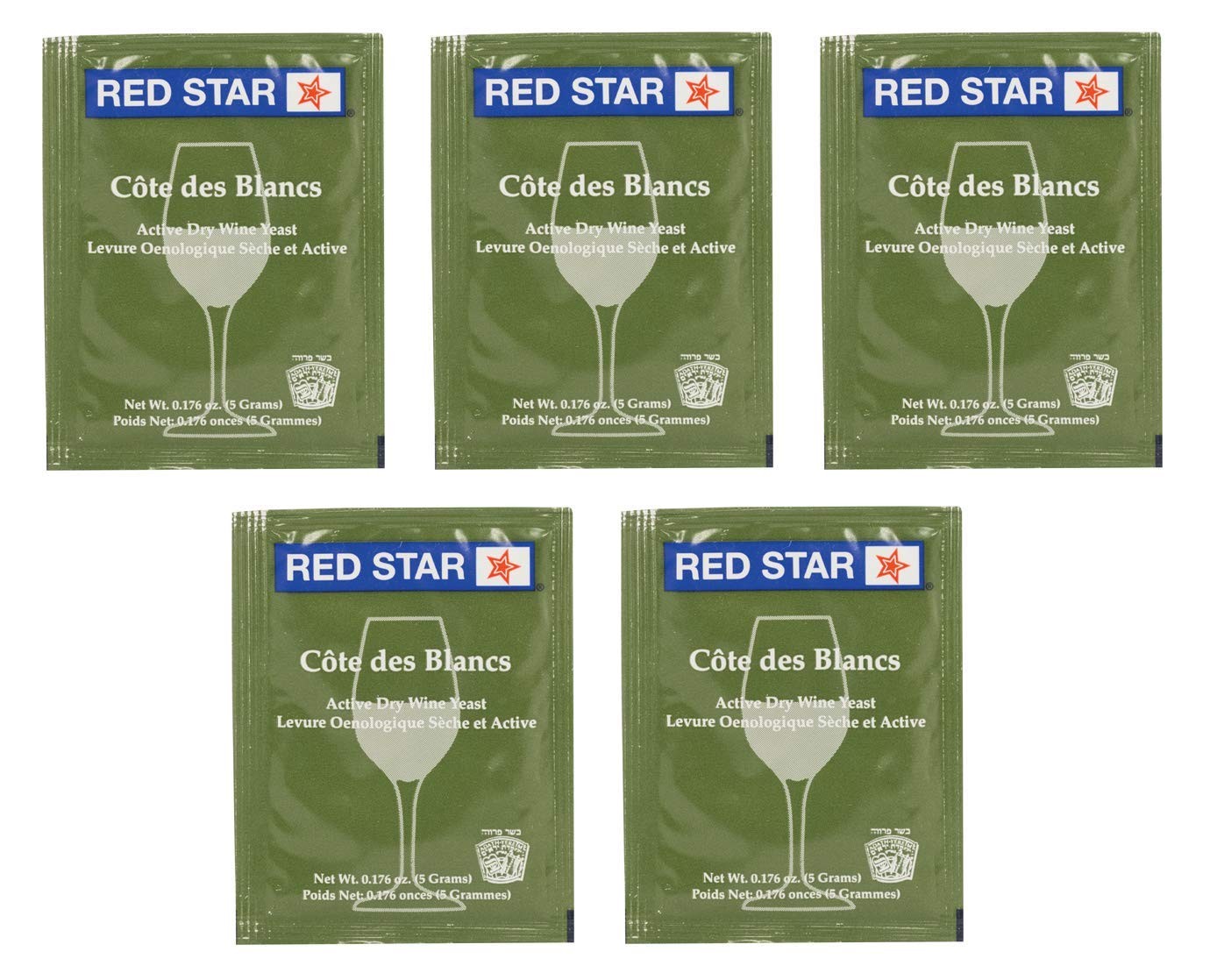 RSCB5 Red Star Cote des Blancs Wine Yeast 5 PCS Freshness Guarantee Brewing