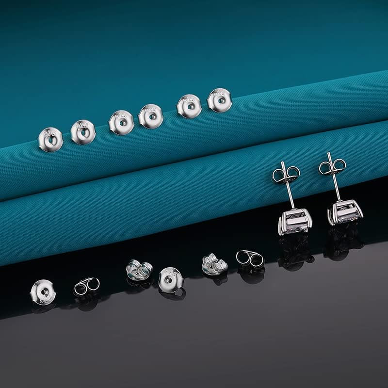 14K Sterling Silver Earring Backs, 6 Pairs for Droopy Ears, Adjustable Hypoaller