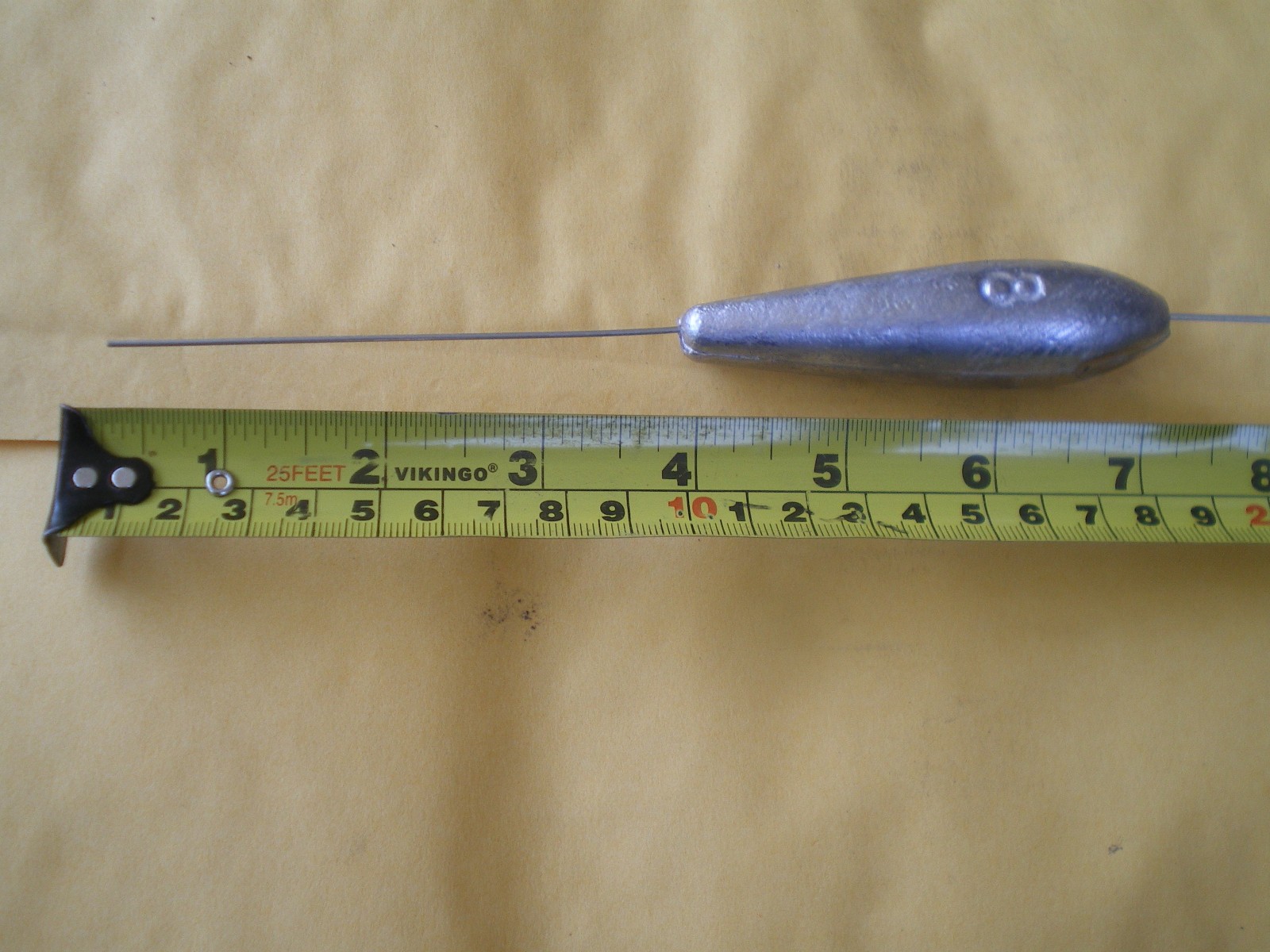 6 PCS. STRAIGHT DOWN BOTTOM BOUNCER SINKER 8 OZ. S.S. WIRE .045 X 10"