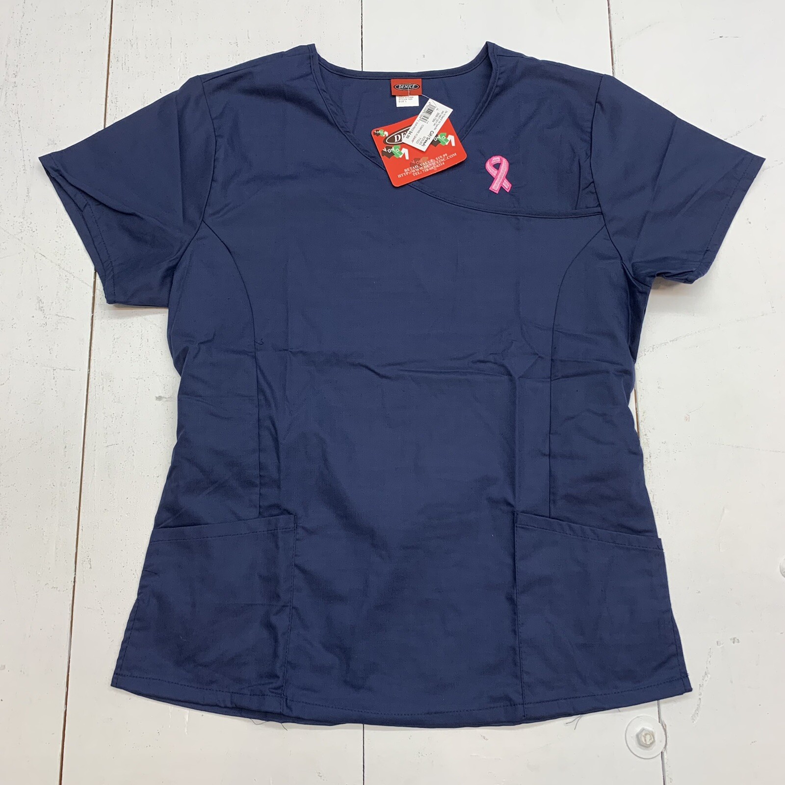 Denice Navy Blue Scrub Top Size Large