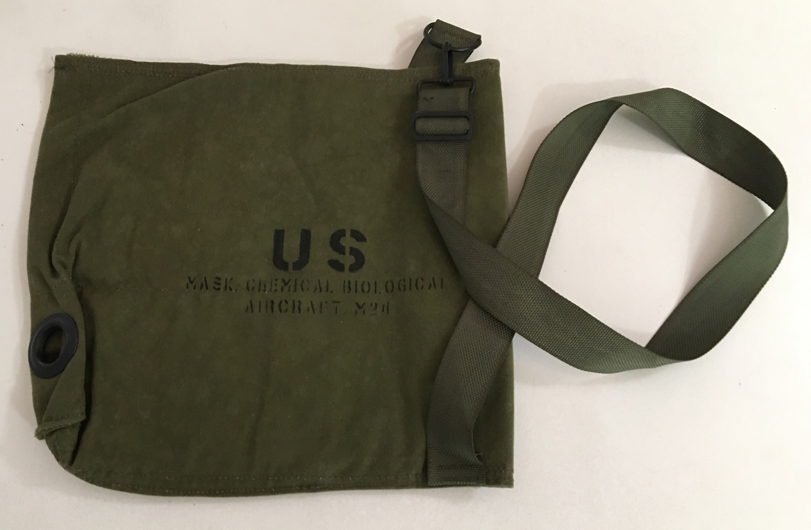 New US Military M24 Canvas Aircraft Gas Mask Bag Pouch OD Green -Free Shipping