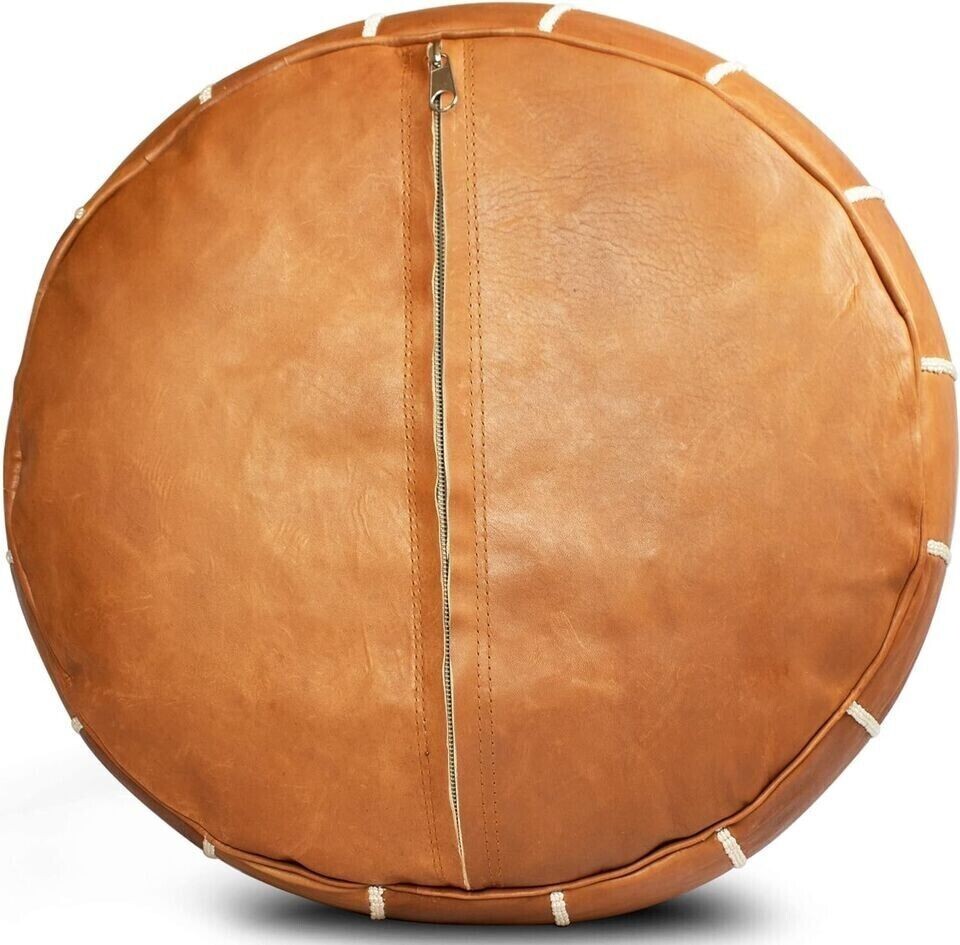 Pouf Brown Handmade New Moroccan Ottoman Leather Boho Footstool Unstuffed