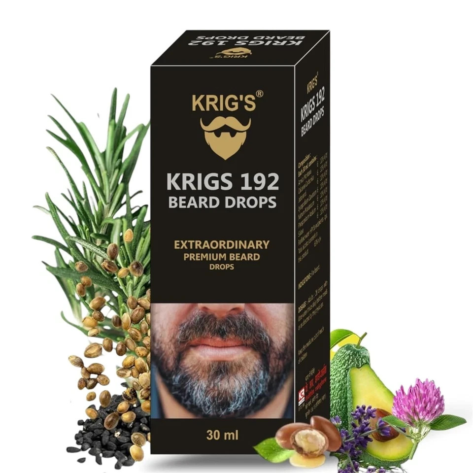 KRIG'S 192 Beard Drops Homeopathic - Extraordinary Premium Drops 30ml