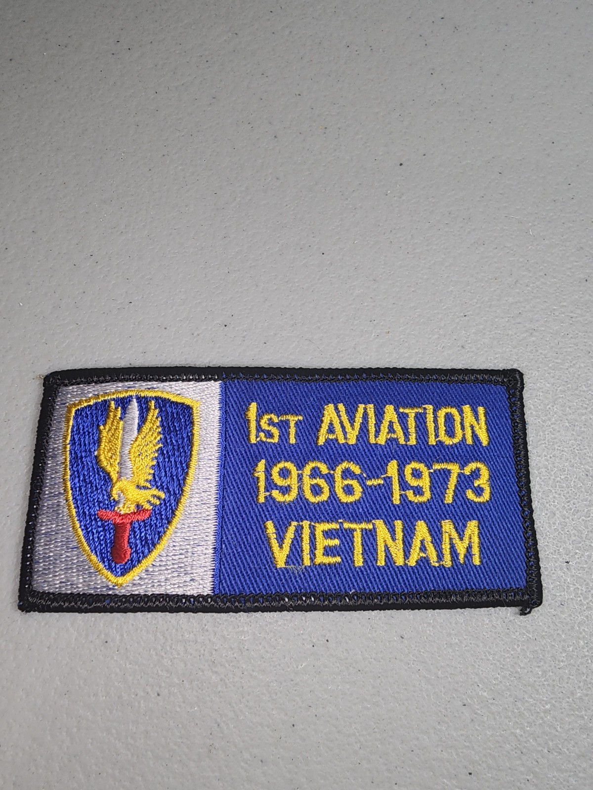 1st Aviation 1966-1973 Vietnam Embroidered Patch 4 in x 2 in Sew On or Iron On