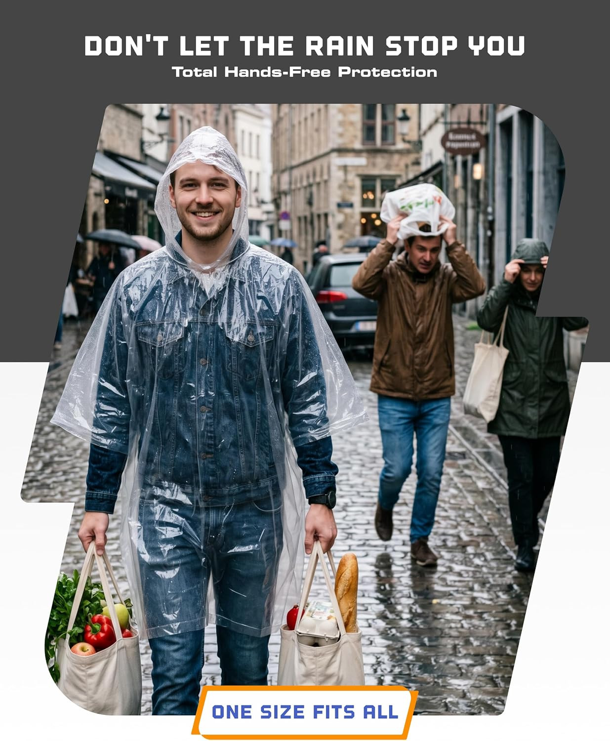 Disposable Rain Ponchos for Adults (5 Pack)