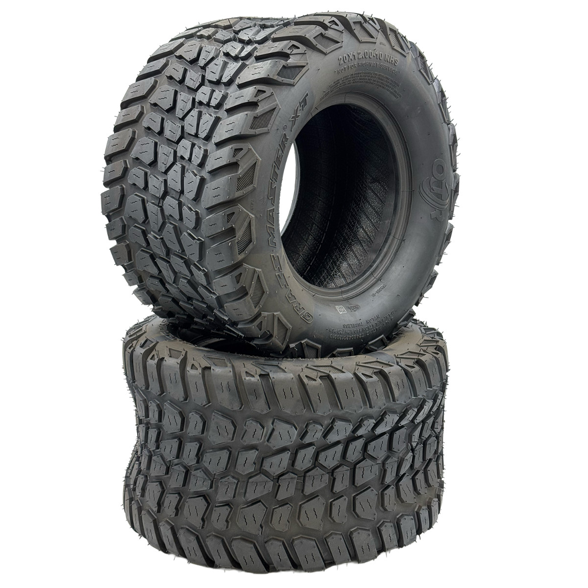 Set of 2 - 20x12.00-10 4 Ply Grass Master XT Turf Tire