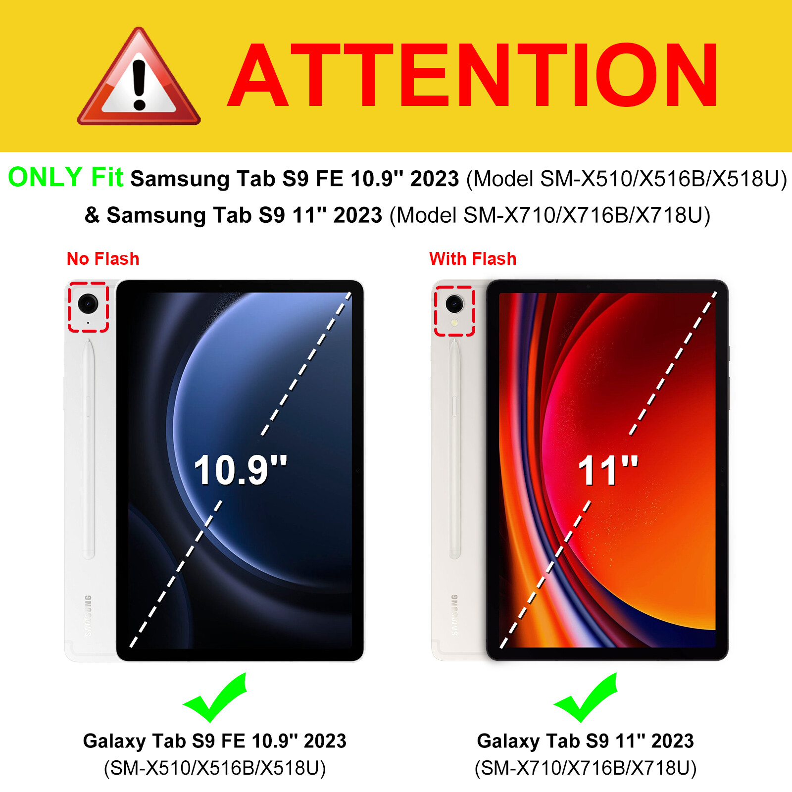Case For Samsung Galaxy Tab S9 FE 10.9 Inch 2023 Protective Cover Sleep /Wake