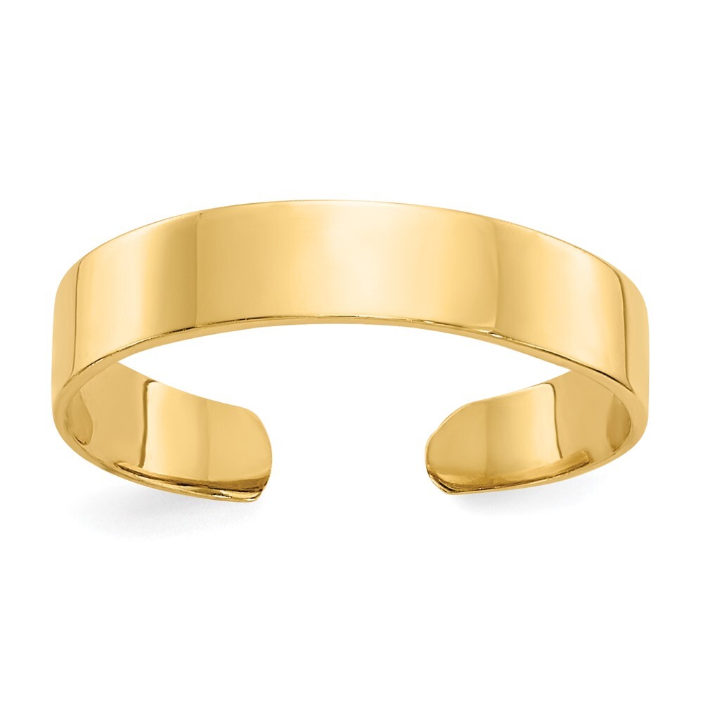 10k Yellow Gold Adjustable Polished Band Ring Toe Ring Perfect Gift for Her