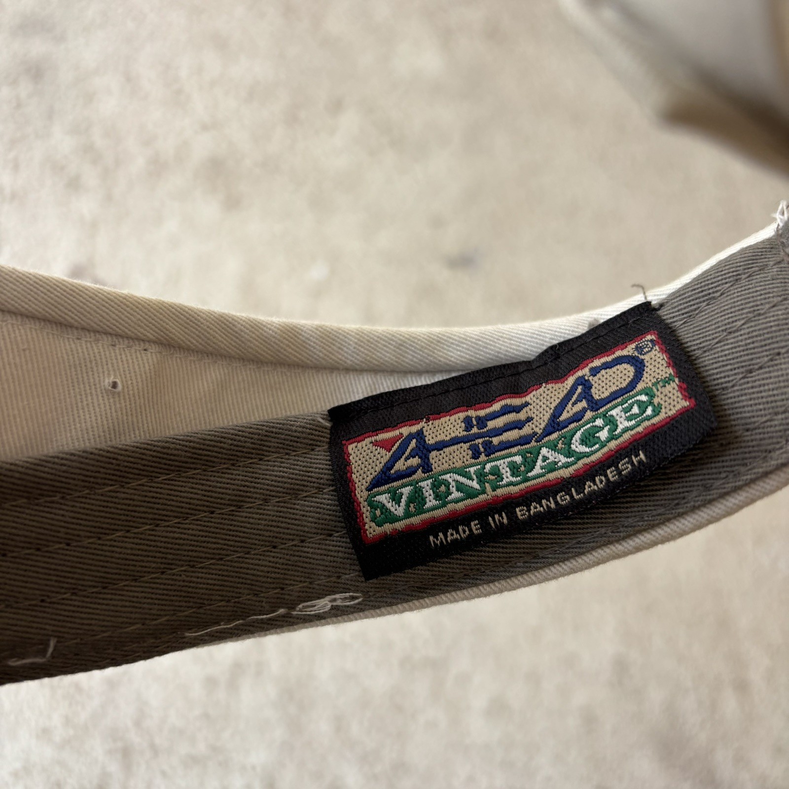 AHEAD Vintage Golf Visor Hat Tan Beige Adjustable