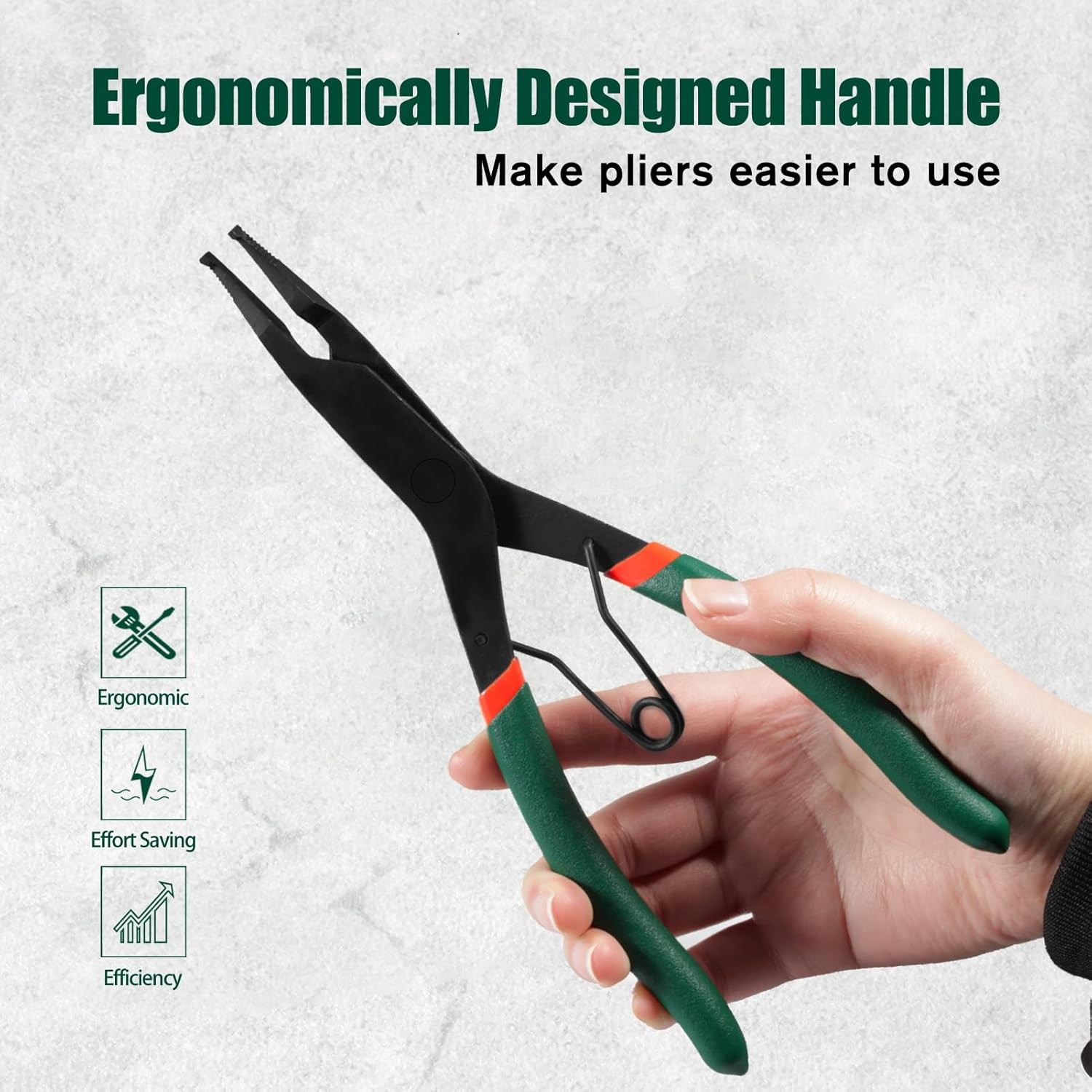 9" Angle Tip Lock Ring Pliers Circlip Retaining Ring Plier for Transmission Tool