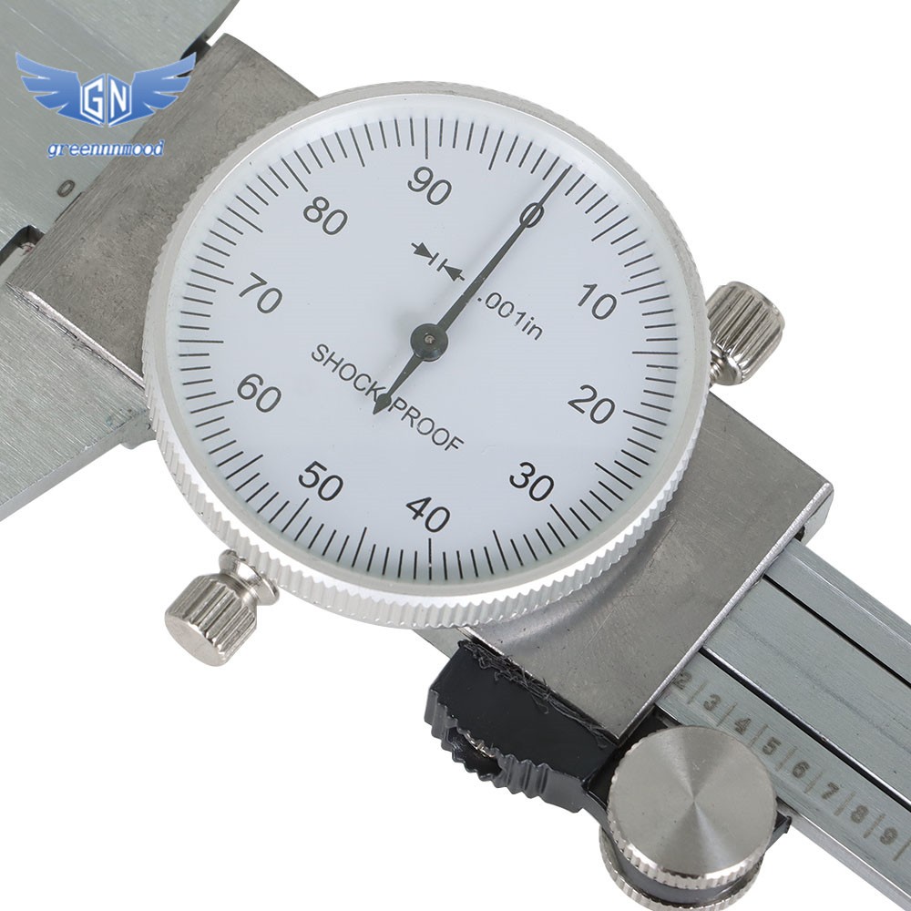 6"/0.001" Premium Precision Dial Calipers Stainless Steel Shockproof 2 Pack