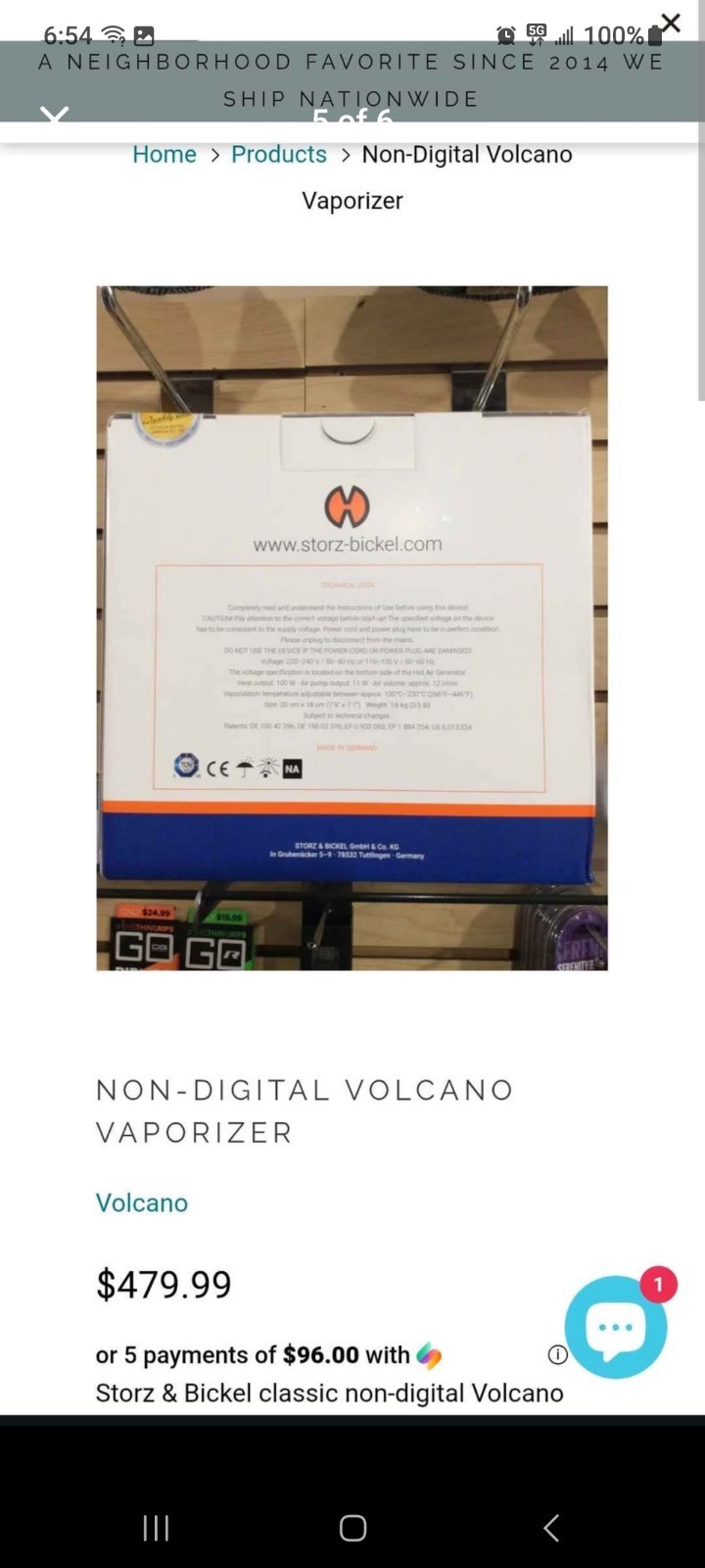 Non-Digital Volcano brand new unopened never used