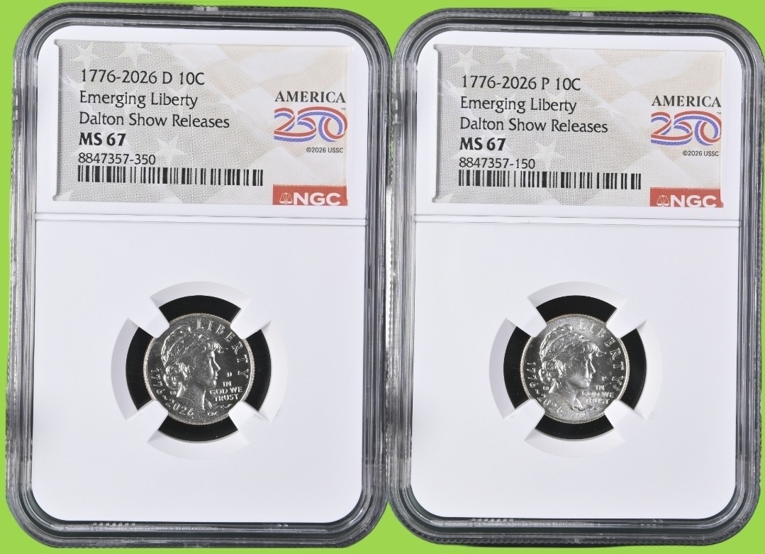2026 P & D Emerging Liberty  Dime Set 10c NGC MS67   DALTON SHOW RELEASES READY%