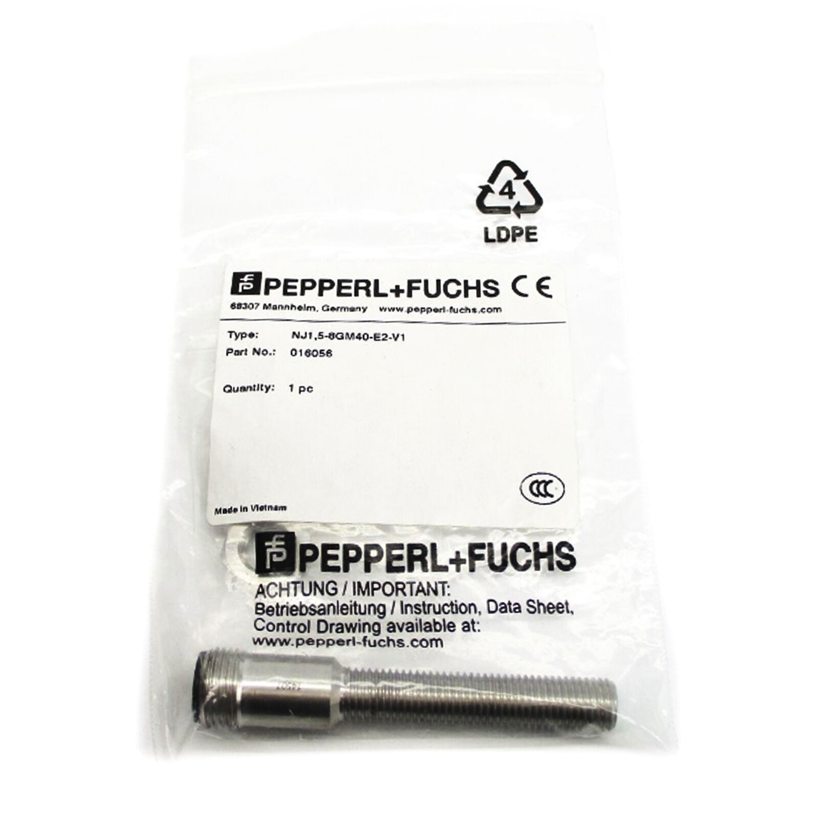 New In Box PEPPERL+FUCHS NBB1,5-8GM40-E2-V1 801375 Inductive Sensor