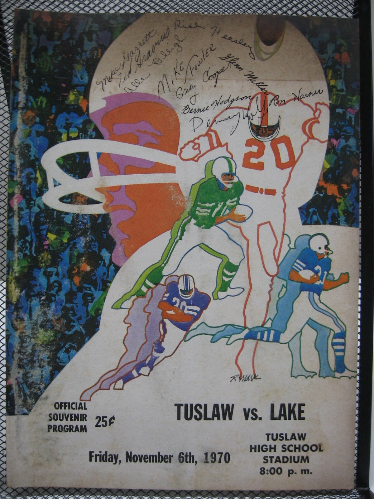 1970 Football Program Tuslaw Mustangs vs Lake Blue Streaks
