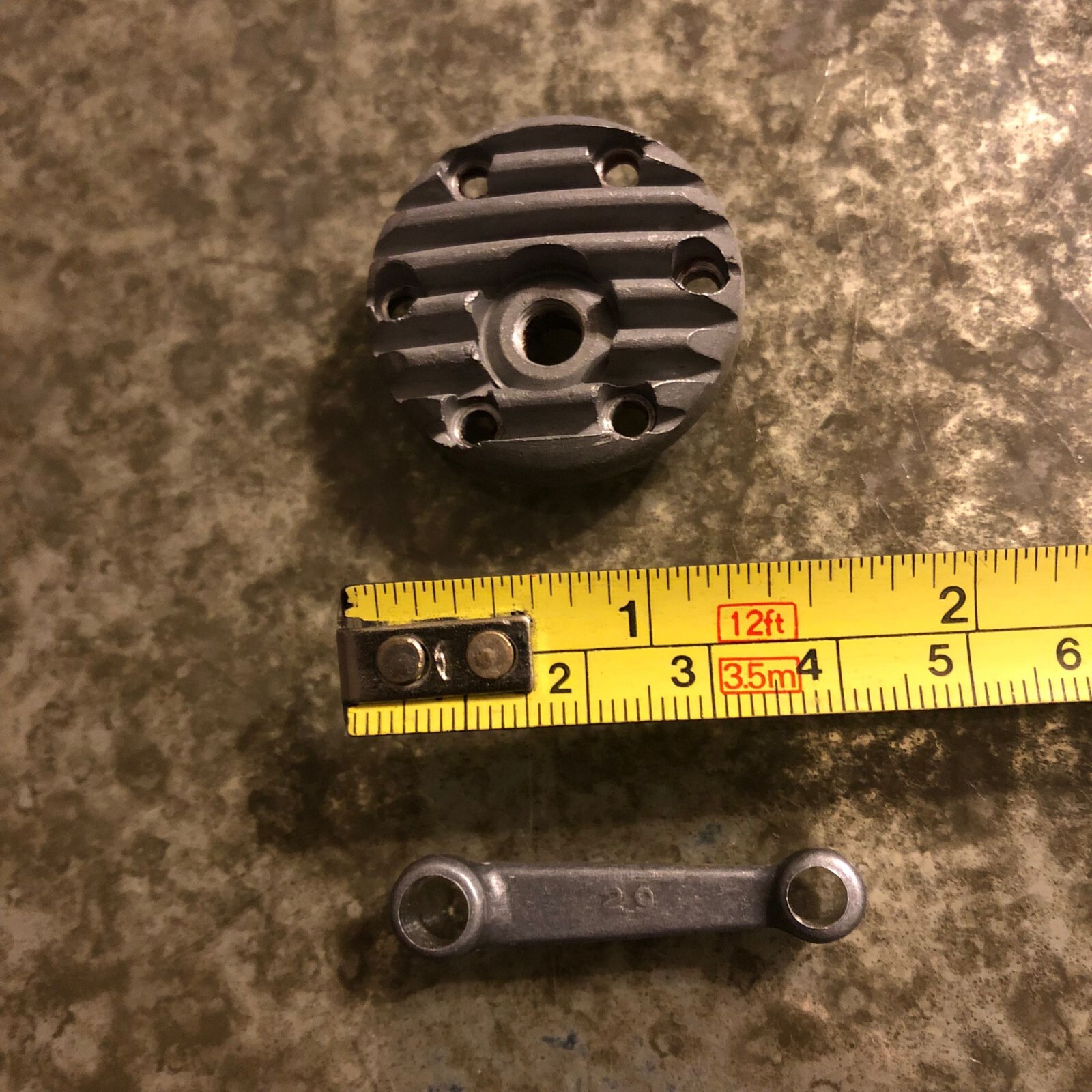 McCOY 29 SILVER CONTROL LINE NITRO MODEL AIRPLANE ENGINE PISTON HEAD & ROD GS1D
