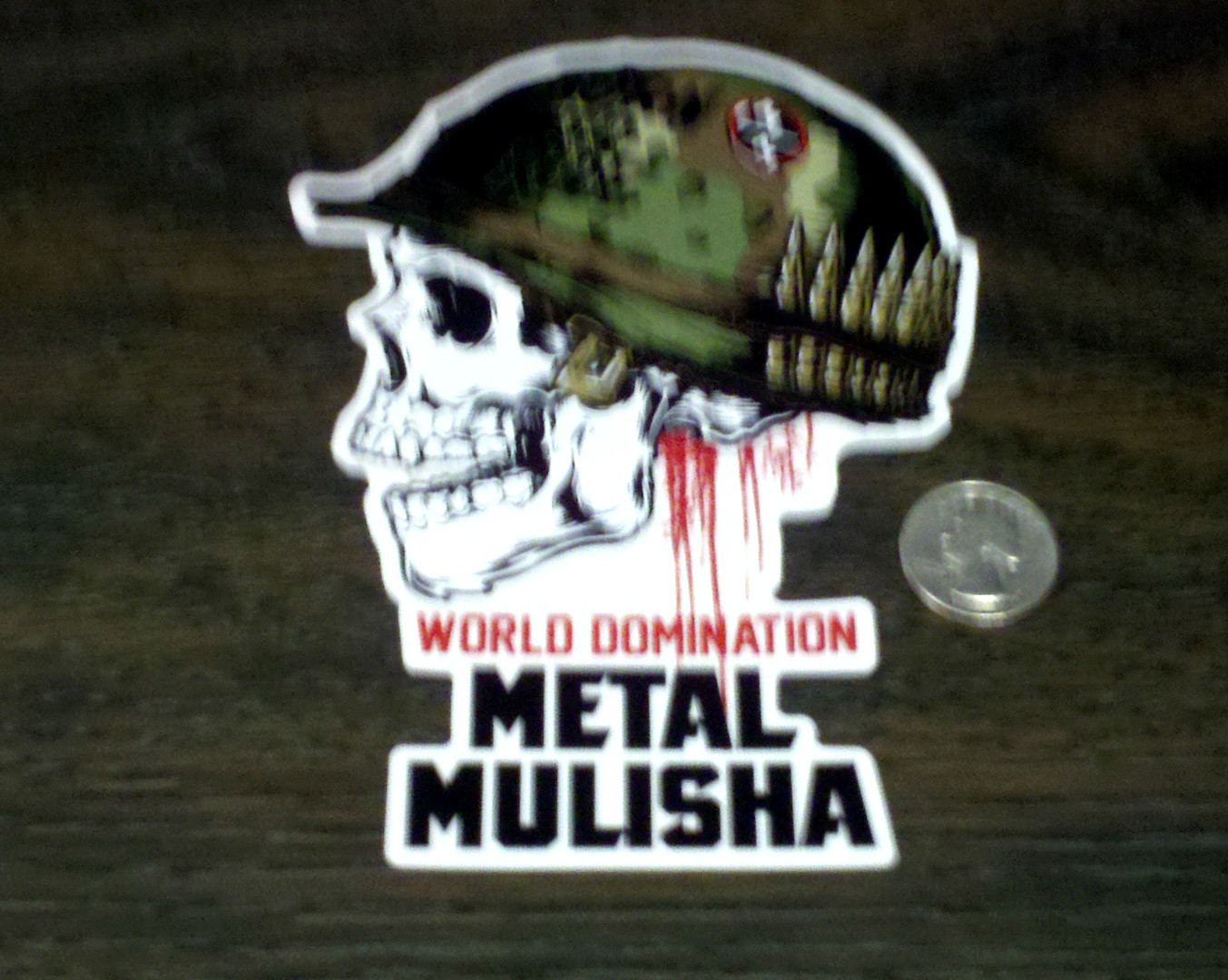 METAL MULISHA  6" WORLD DOMINATION Helmet Skull Sticker Car Window Decal Truck