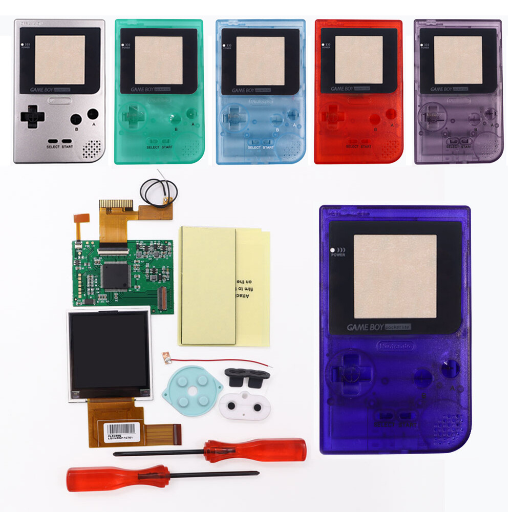 GBP Backlight LCD IPS 5 Levels Brightness Mod For GameBoy Pocket w/Housing Shell
