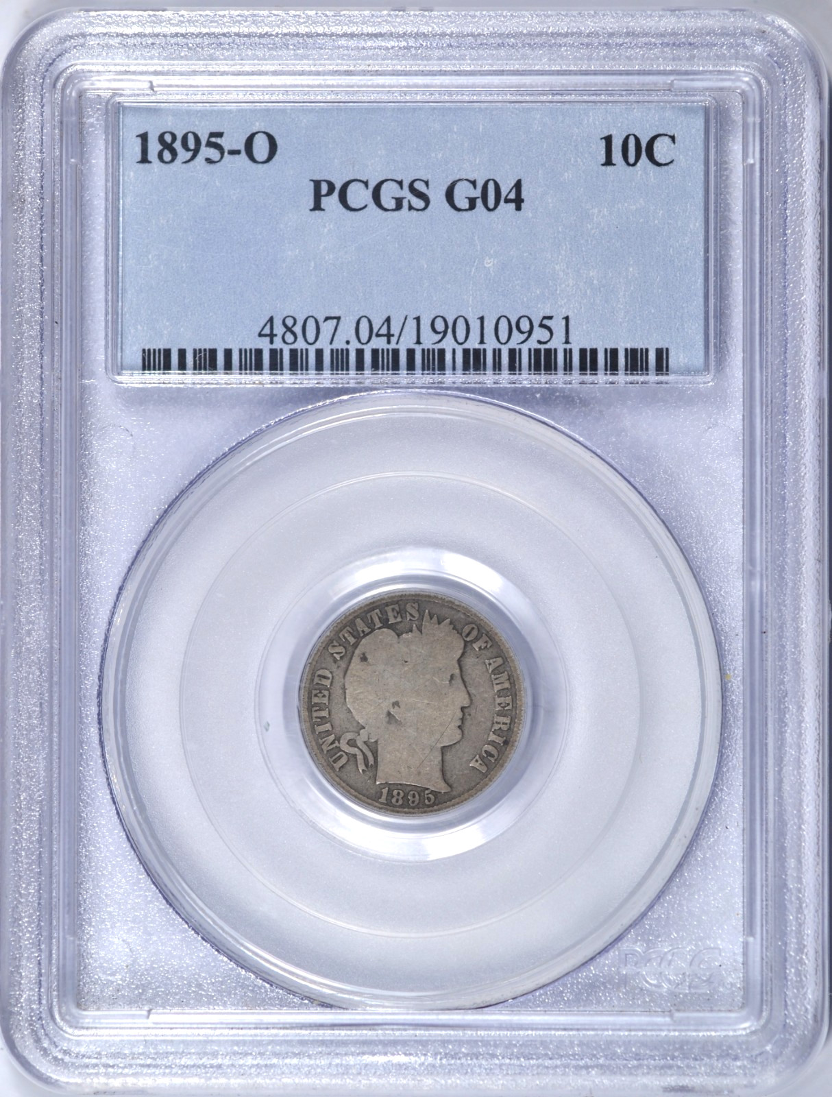 1895-O BARBER DIME PCGS G4 KEY DATE