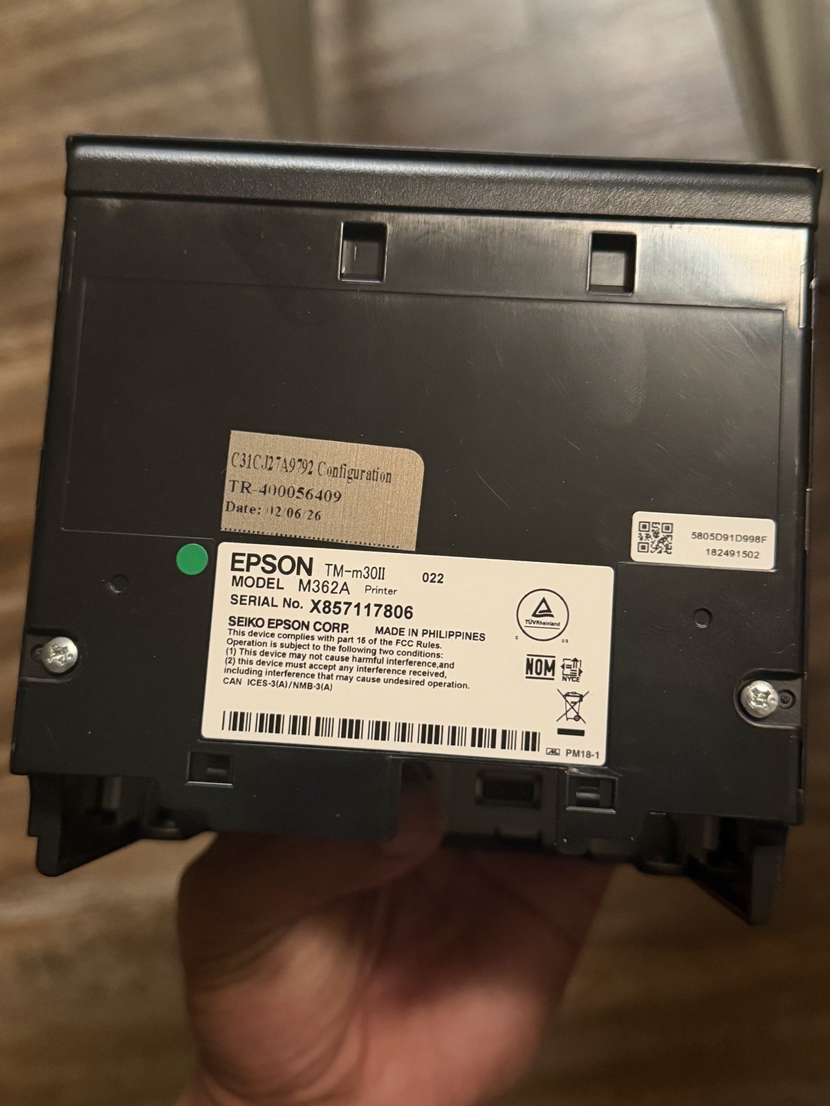 TESTED Epson TM-M30II M362A Compact POS Thermal Receipt Printer LAN USB