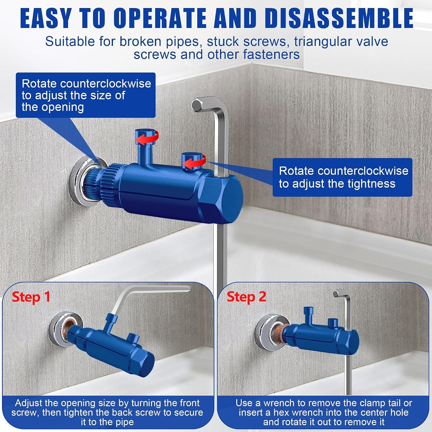 Faucet Removal Tool Extractor for Stuck Broken Faucets Repair Kit Extractor Tool