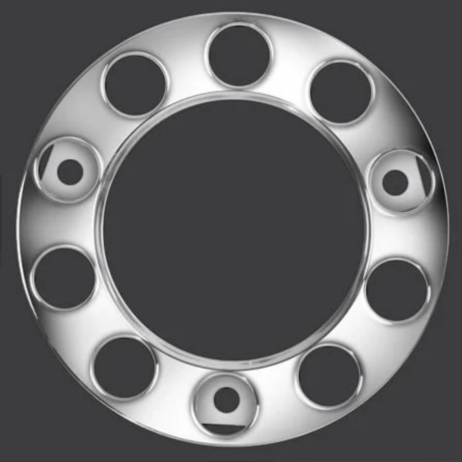 FOR TRUCK AND BUS UNIVERSAL STAINLESS STEEL 22.5" WHEEL COVERS. 1 Piece.