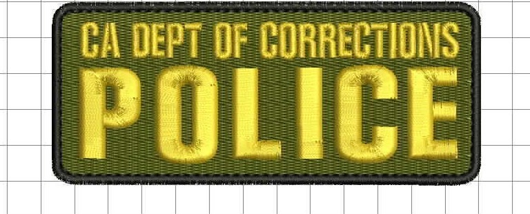 CA DEPT OF CORRECTIONS Police embroidery patch 2x5 hook od green gold