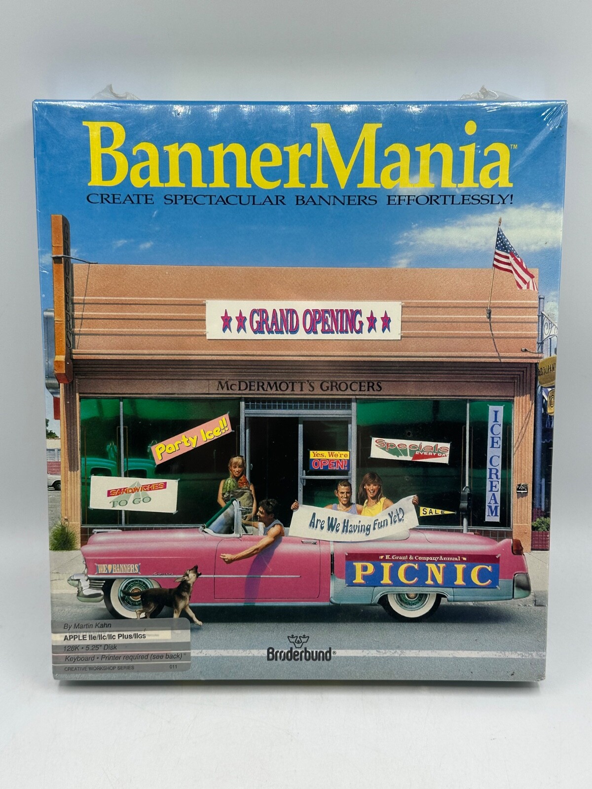 BannerMania Broderbund Apple II Software 5.25” Floppy Disk 1993 Vtg