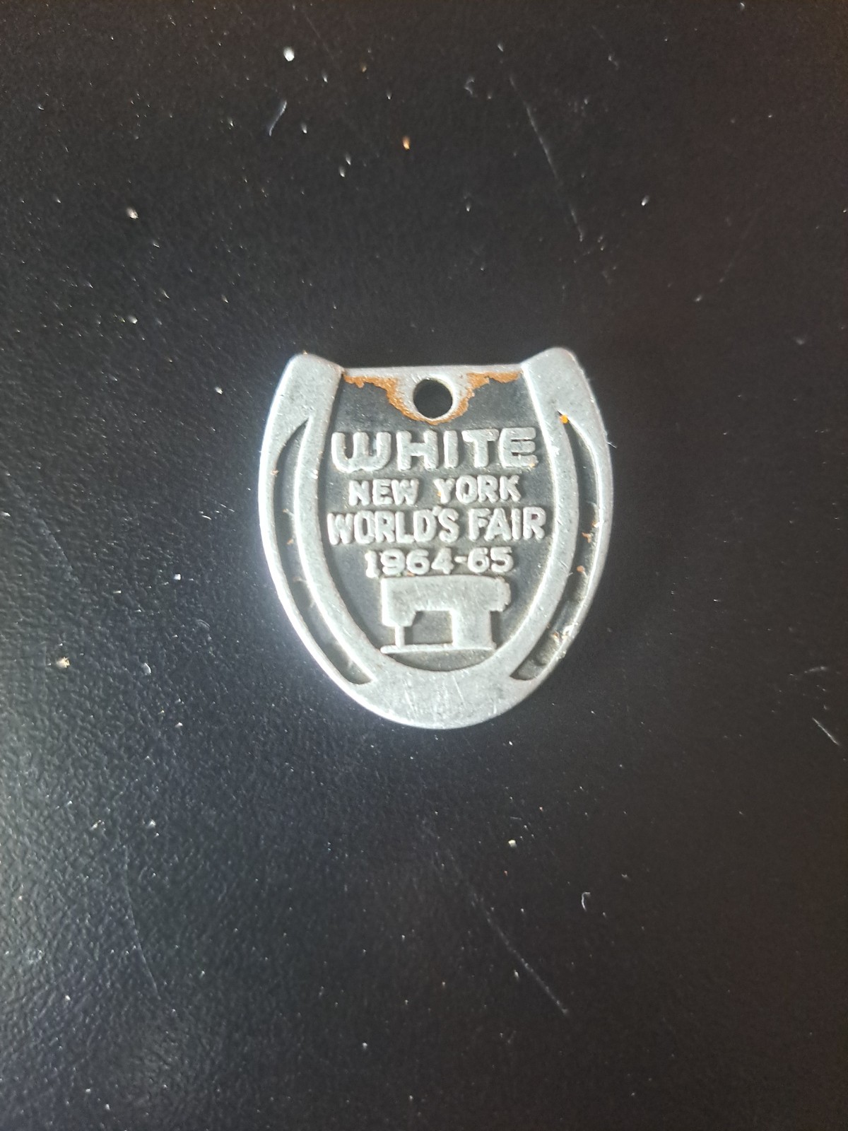 White Sewing Machine Good Luck Key Chain 1964-65 New York World's Fair  New