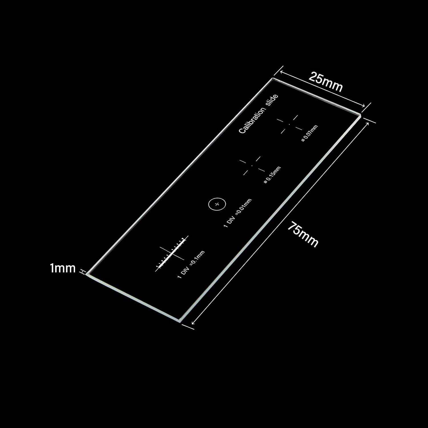 0.01mm Microscope Calibrating Ruler Reticle Calibration Slide Multifunctional US