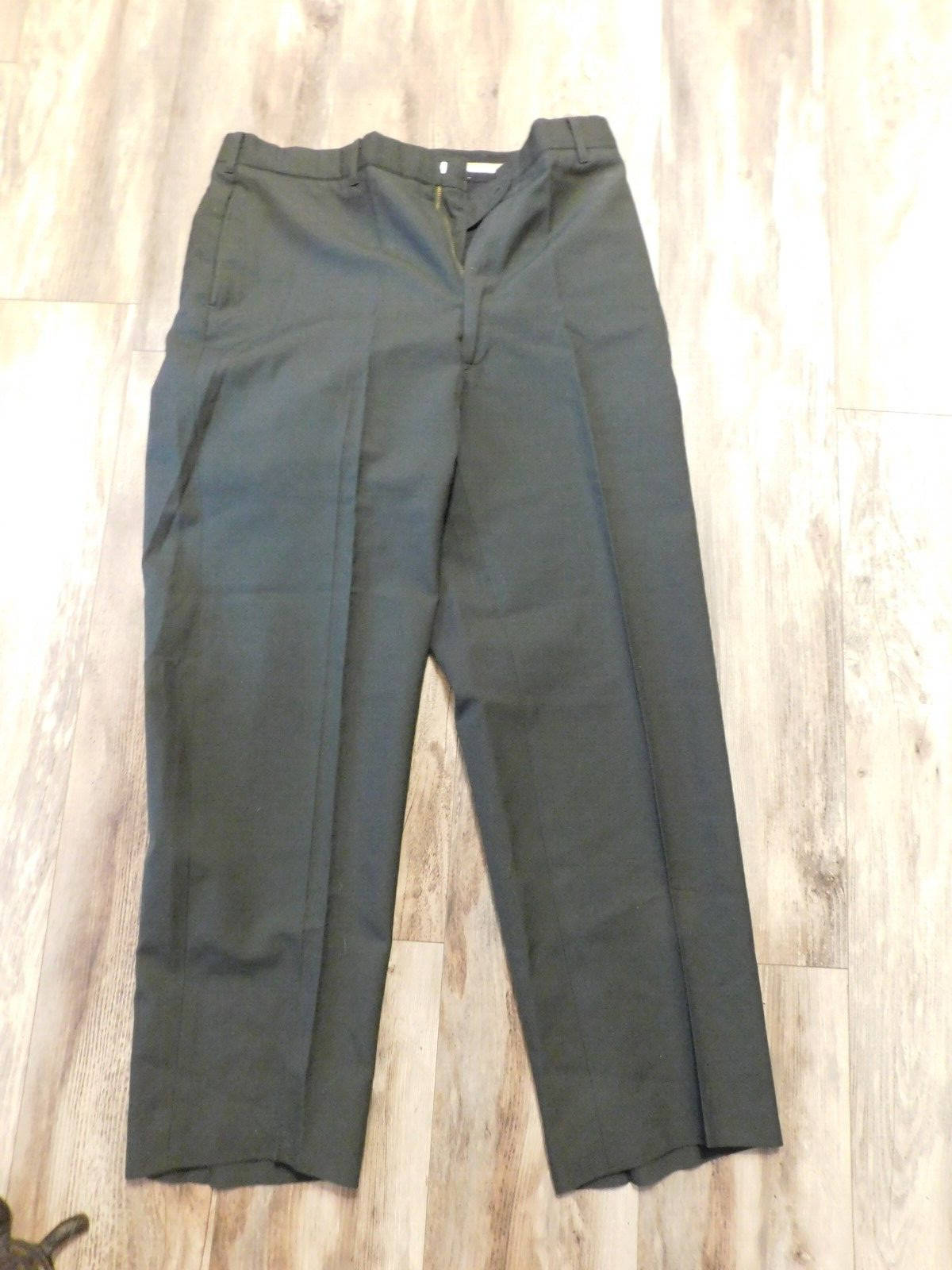 ARMY MENS GREEN POLYWOOL SERGE DRESS PANTS SIZE 35 x 29.5"