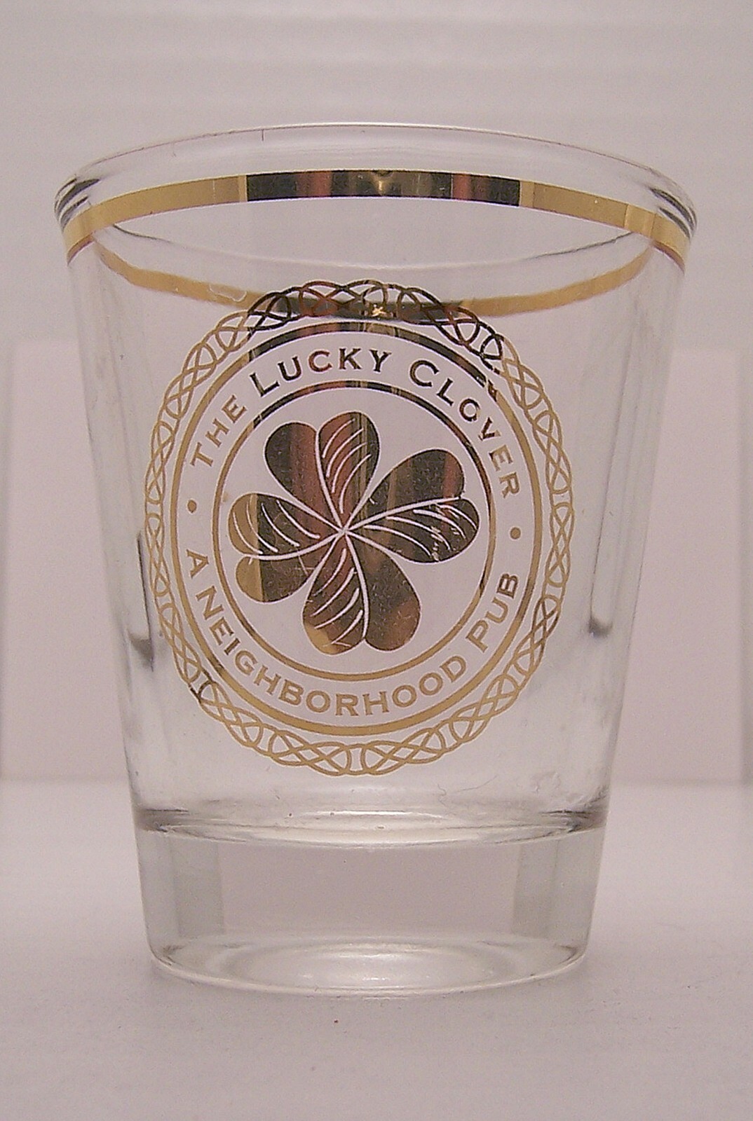 Shot Glass The Lucky Clover A Neighborhood Pub Brand St. Patrick's Irish New 18