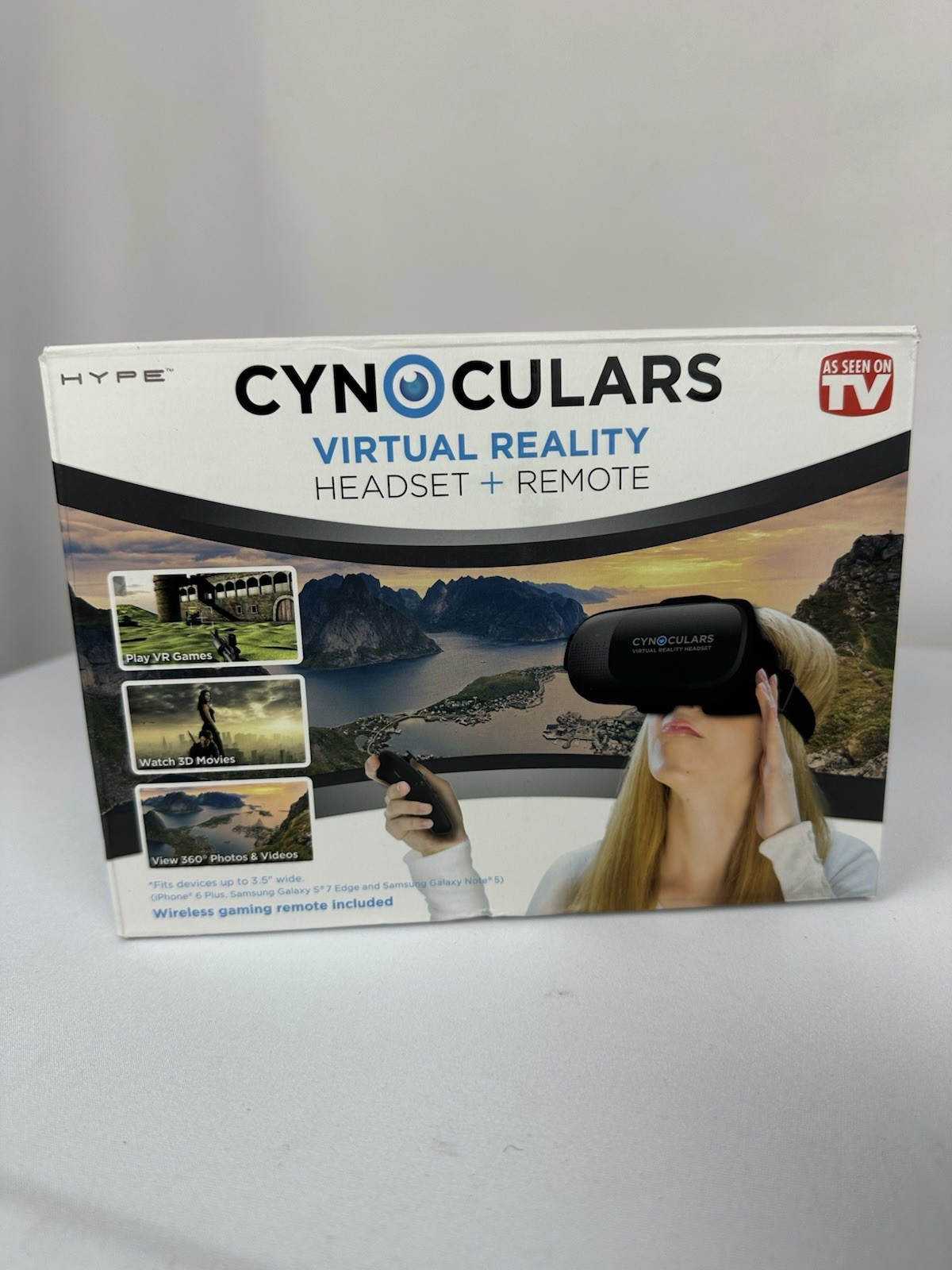 Cynocular's VR Virtual Reality App 3D Glasses Adjustable Headset Plus Remote New