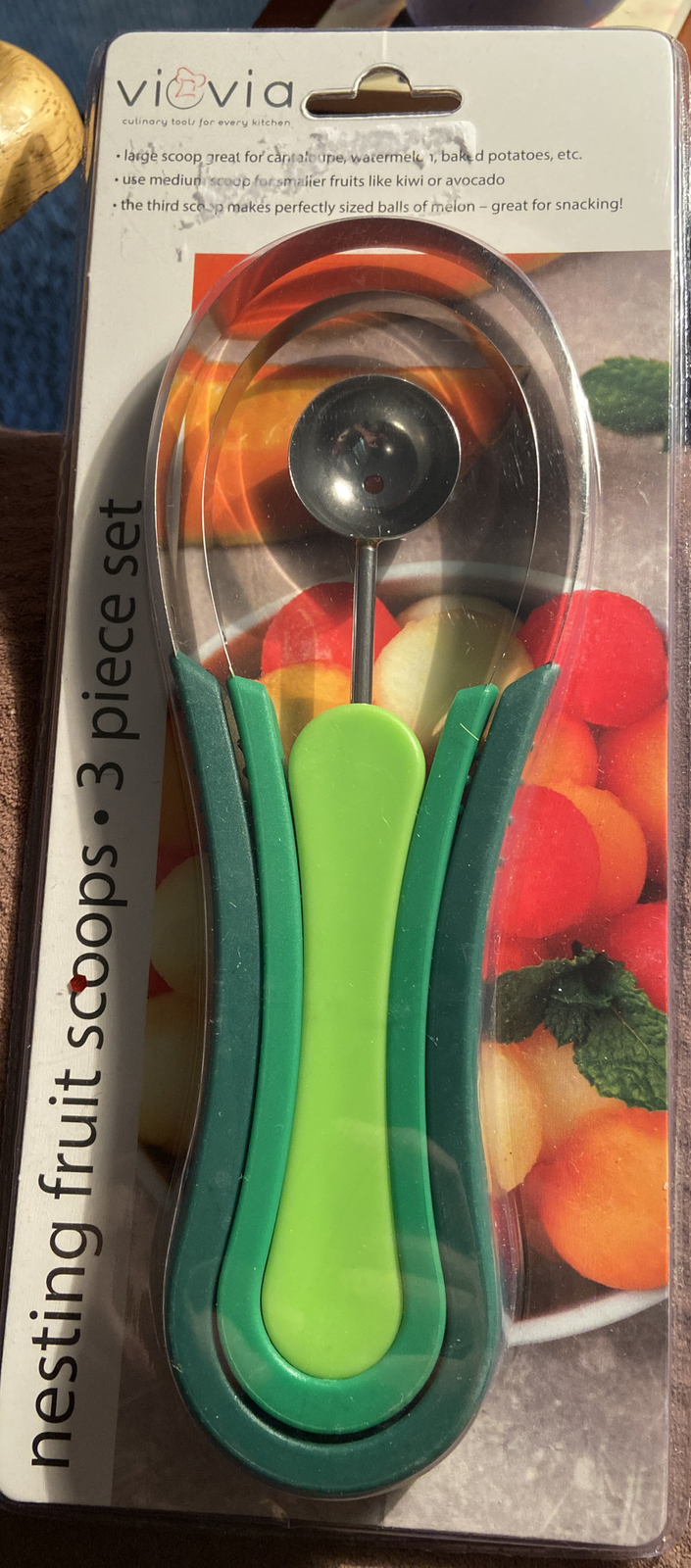 3 in 1 Melon and Fruit Nesting Scoops Viovia, Brand New!