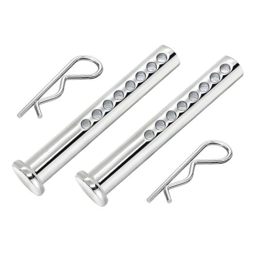 Heavy Duty Adjustable Clevis Pin with R Clip, 3/8 X-1/inches Sets 2