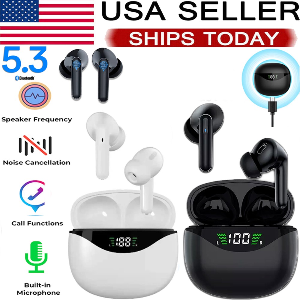 Bluetooth Earbuds Headset 5.3 Wireless Noise Cancelling TWS Trucker Waterproof
