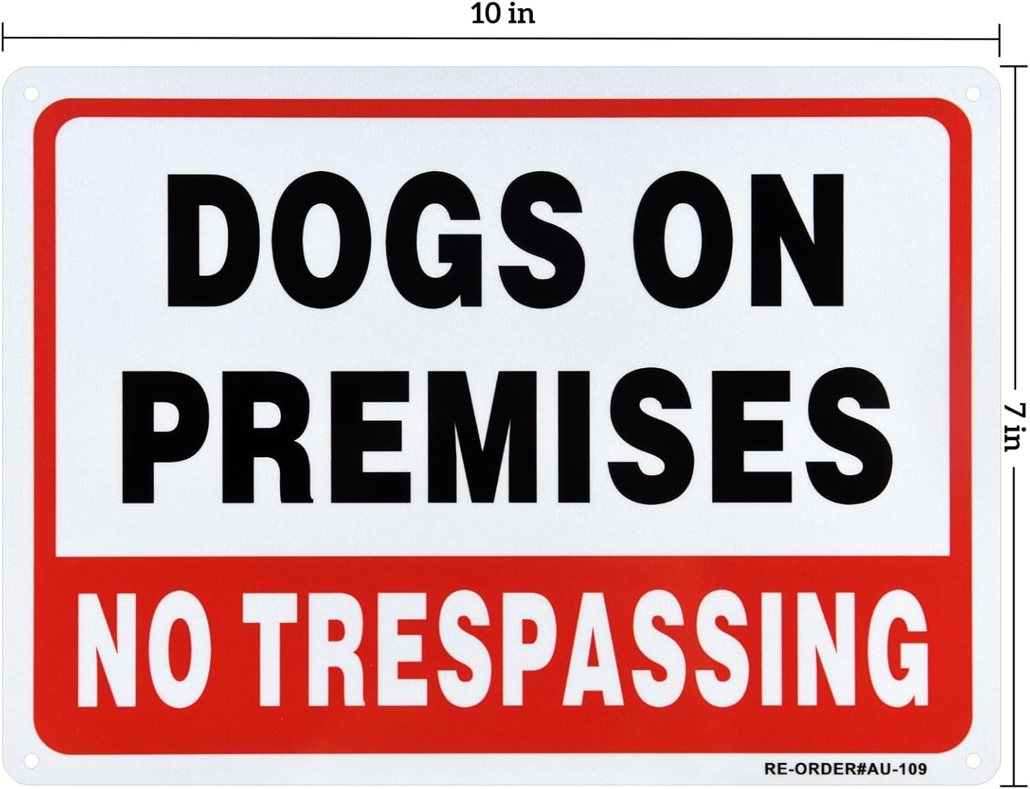2 Pack Dogs On Premises Sign, No Trespassing Small Signage, 2-Pack(10x7)