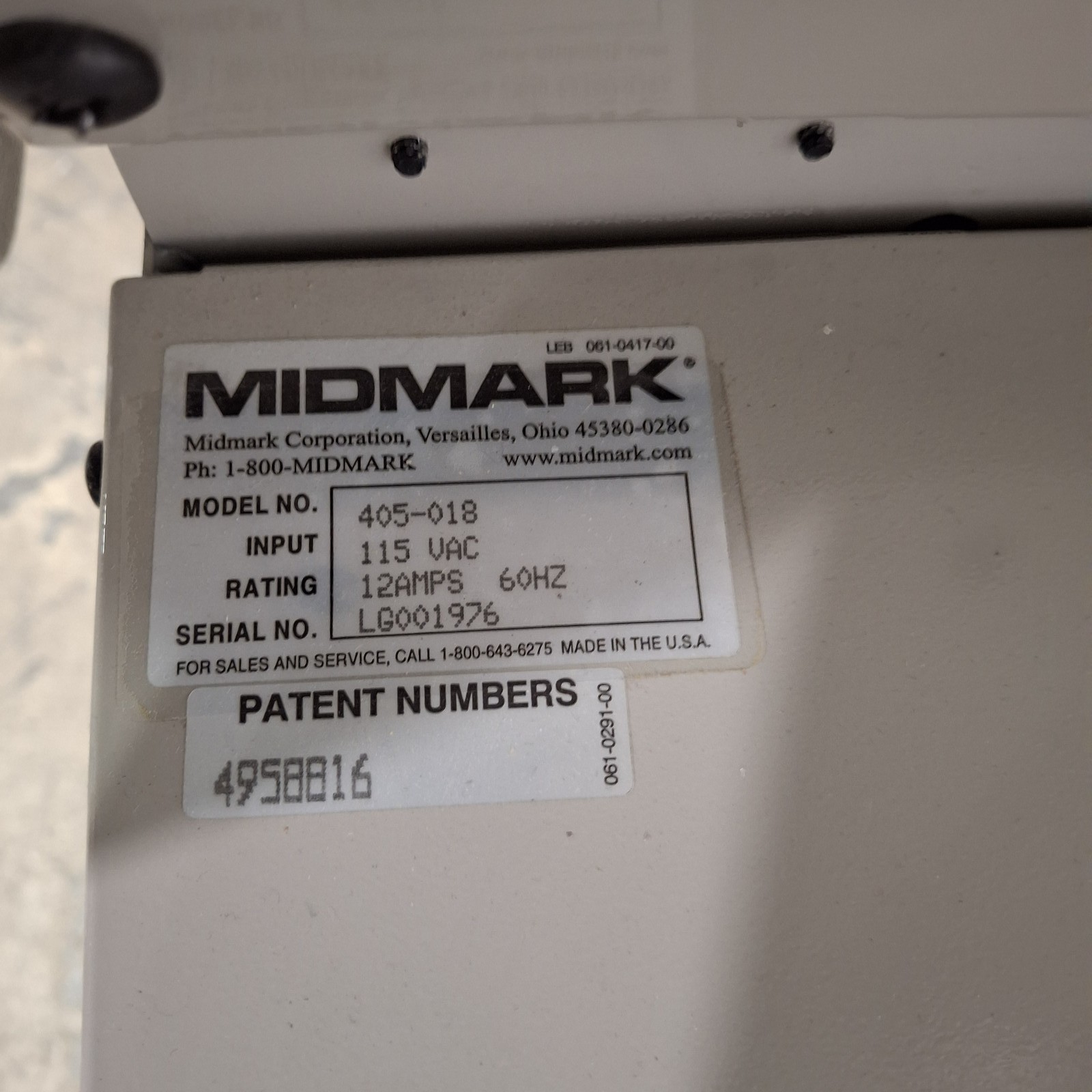 Midmark 405 Hi-Low Power Exam Table