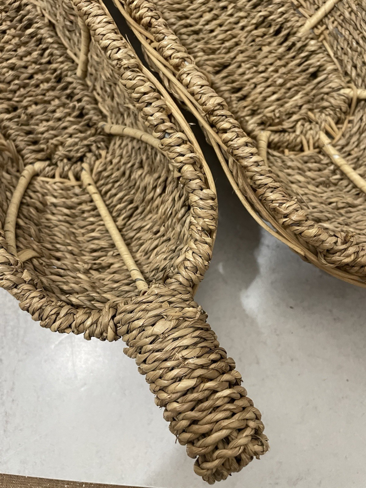 Woven Seagrass Bread or Fruit Skinny Long Tabletop Basket- Lot Of 2 Never Used