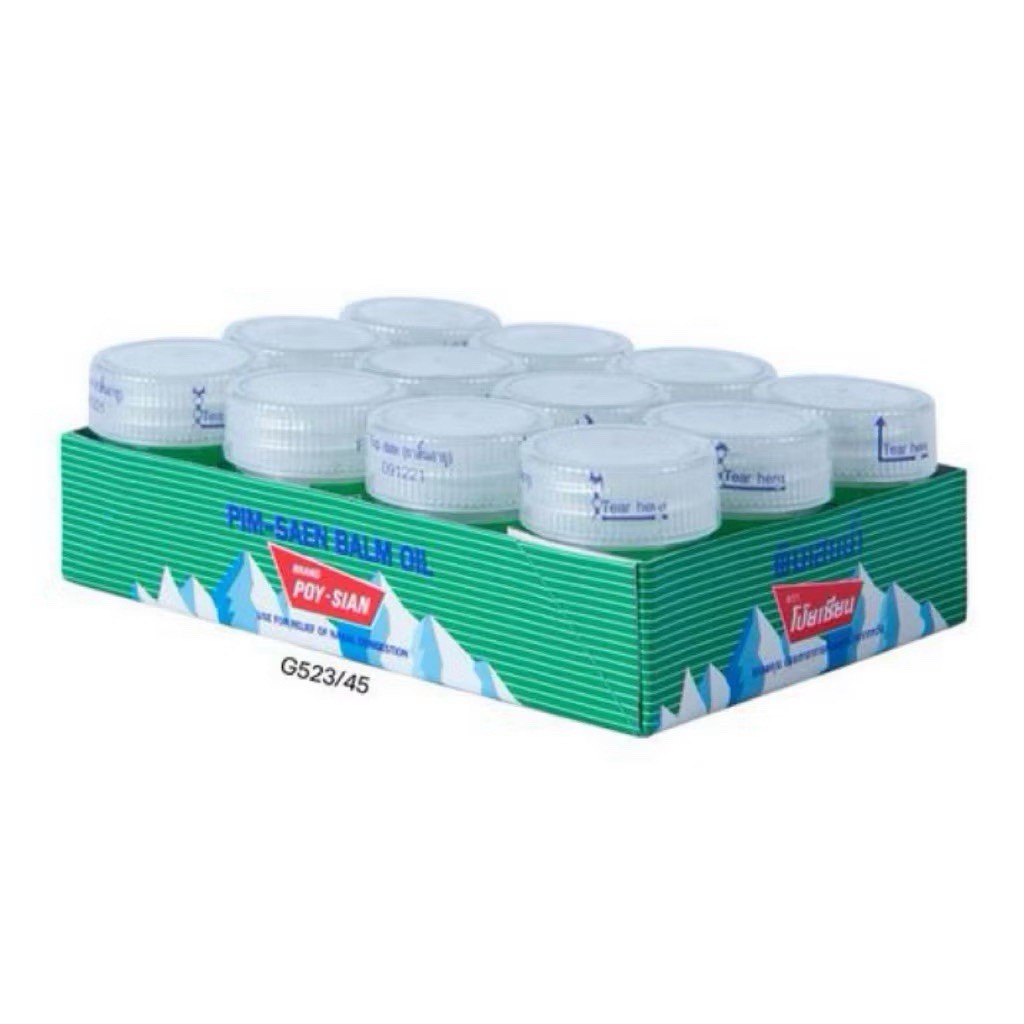 6X Poy-Sian Pim-Saen Balm Oil Inhaler (8cc) – Thai Herbal Aroma Relief Nasal