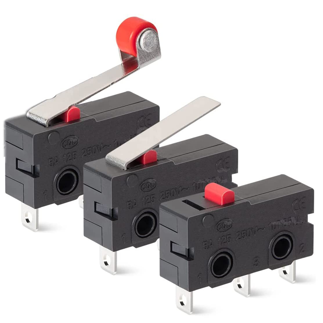 REDGOOSE 30PCS Micro Limit Switch 250VAC 5A SPDT 1NO 1NC Normally Open Close...