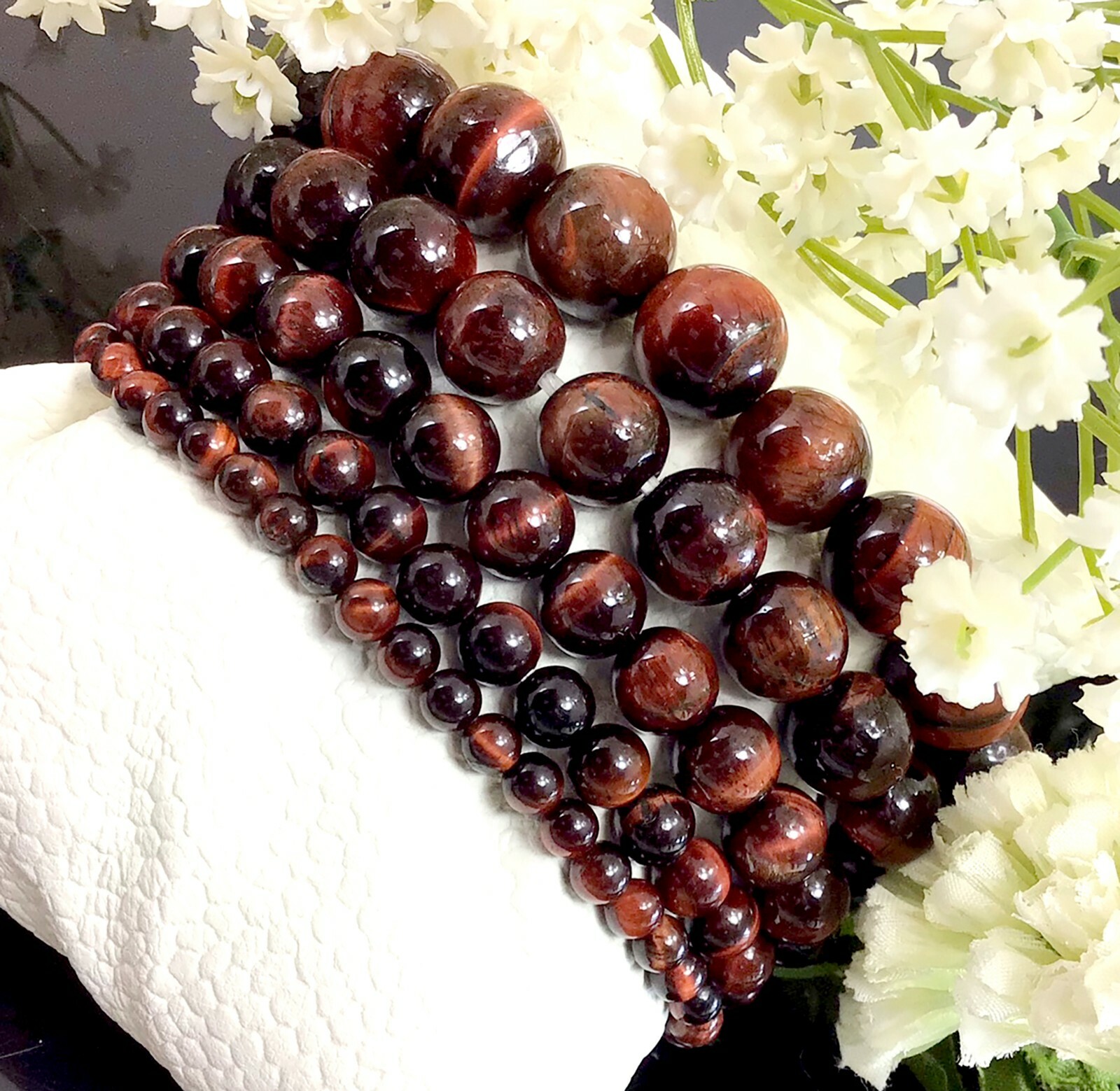 Red Tigers Eye Bracelet Healing Gemstone 4mm 6mm 8mm 10mm 12mm