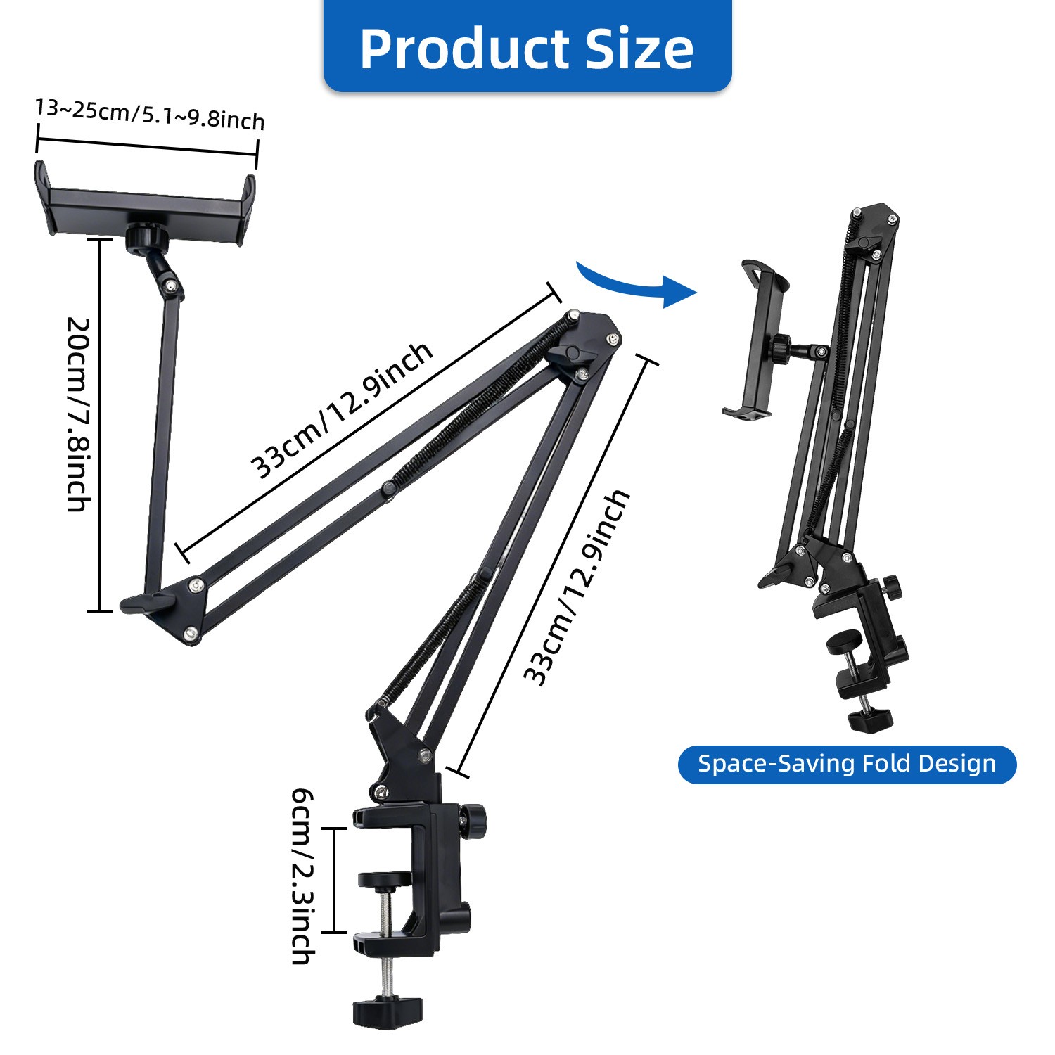 Adjustable Cantilever Stand, Foldable Extension Support for Phone & Tablet, Bed