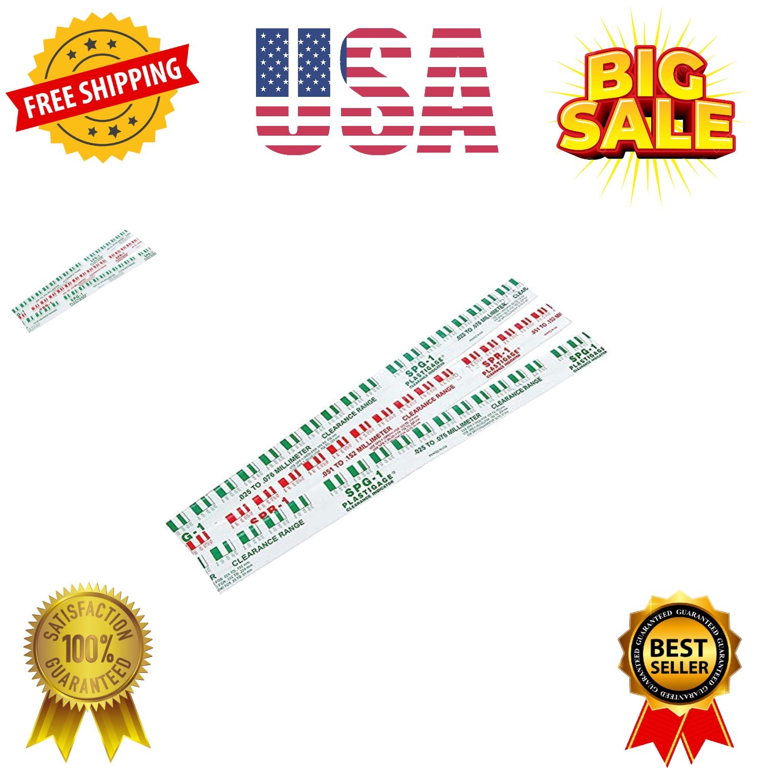 Plastigage, 0.002-0.006 in and 0.025 to 0.076 mm Measurement Range, 12 in Str...