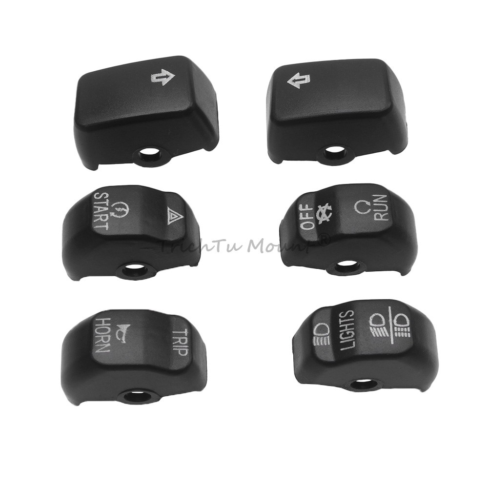 8PCS Handlebar Control Switch Housings Cover Button Caps For Harley Dyna Softail