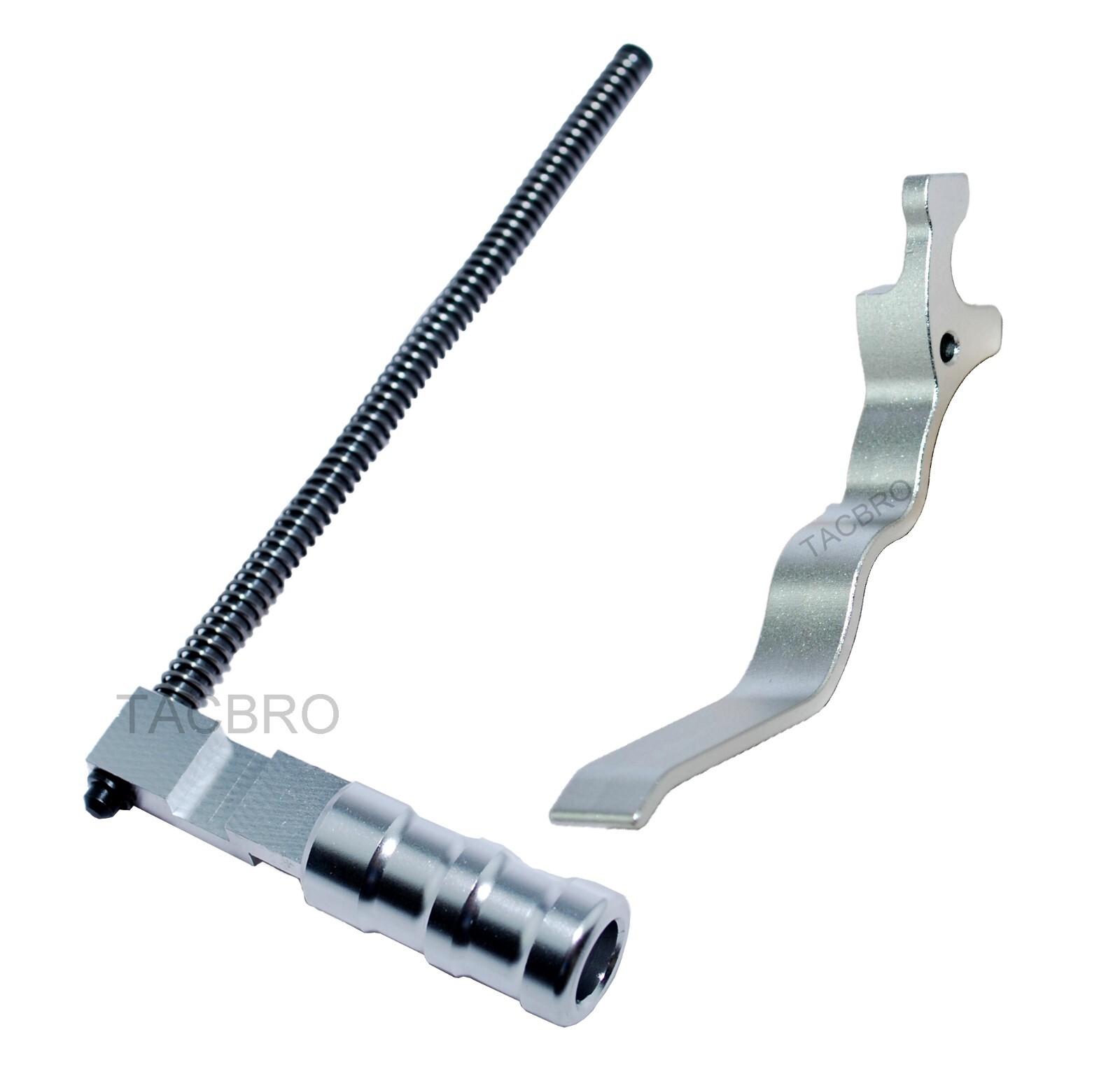 Silver Ruger 10/22 Bolt Charging Handle &Extended Magazine Release Lever Combo