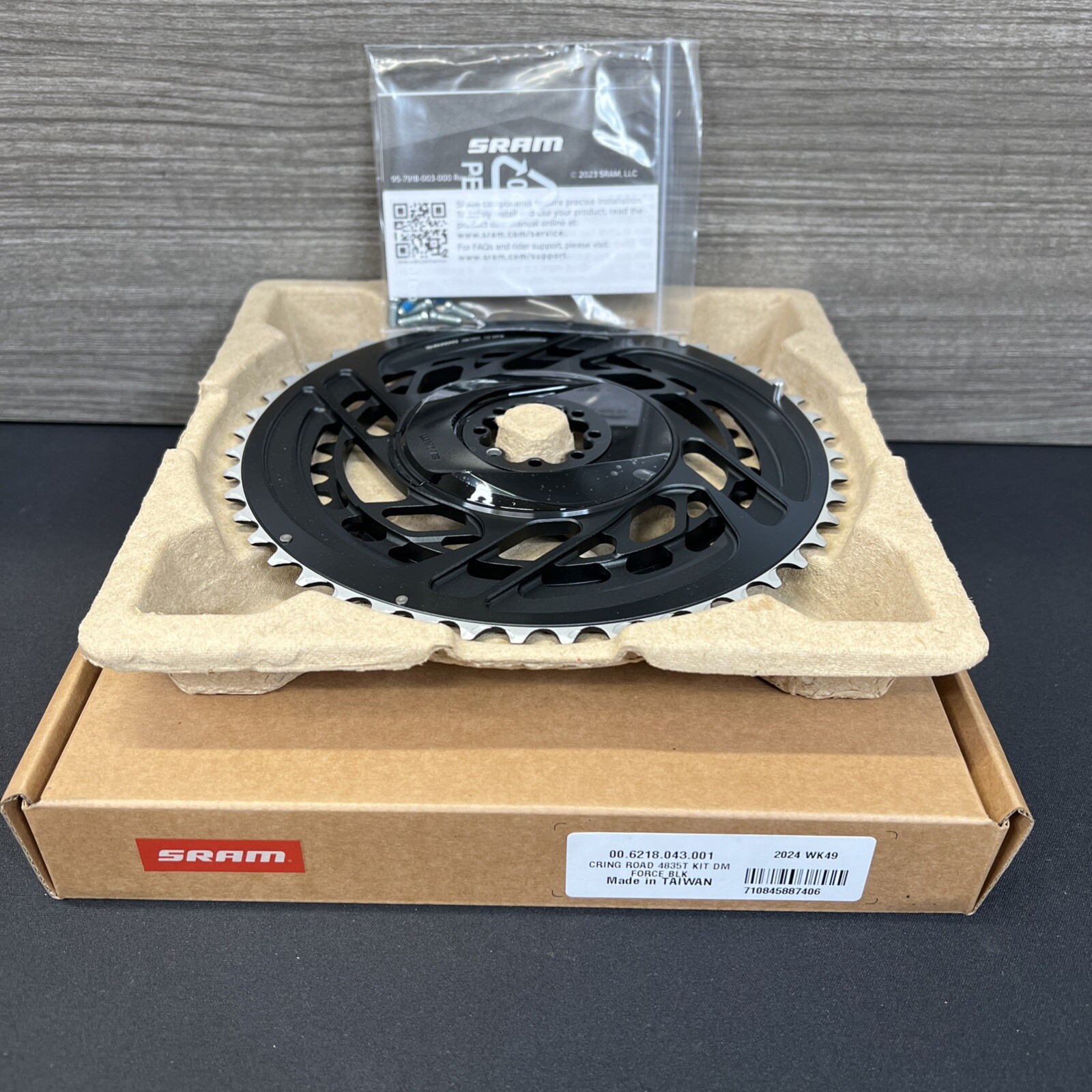 SRAM Force 2x Chainring Kit - 48/35t, 2x12-Speed, 8-Bolt, Direct Mount, Black
